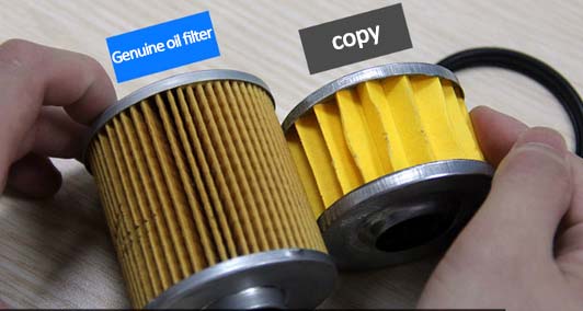 Genuine oil filter and copy oil filter material difference 1